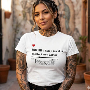 Camiseta Personalizada com Título da Música Favori