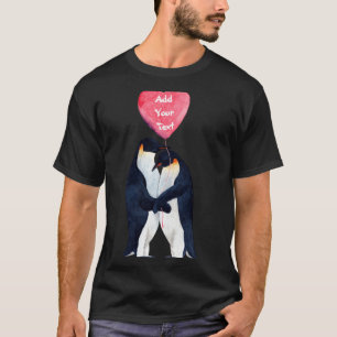 Camiseta Personalizada Coração Casal Pinguins Impe