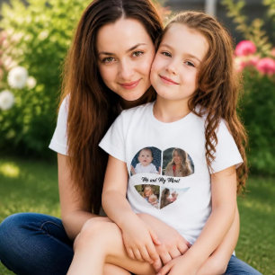 Camiseta Personalizada Coração Colagem de Fotos pa