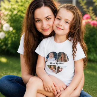 Camiseta Personalizada Coração Colagem de Fotos pa