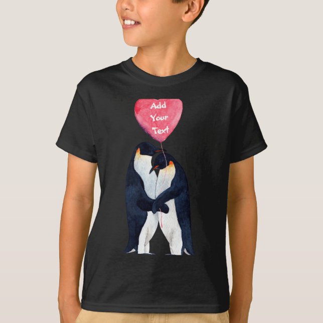 Camiseta Personalizada Coração Pinguins Imperadore (Frente)