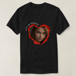 Camiseta Personalizada Coração Vermelho Eu Amo Min