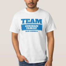 Camiseta personalizada da família ou do grupo azul