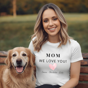Camiseta Personalizada da Moda Mãe Nós Te Amamos