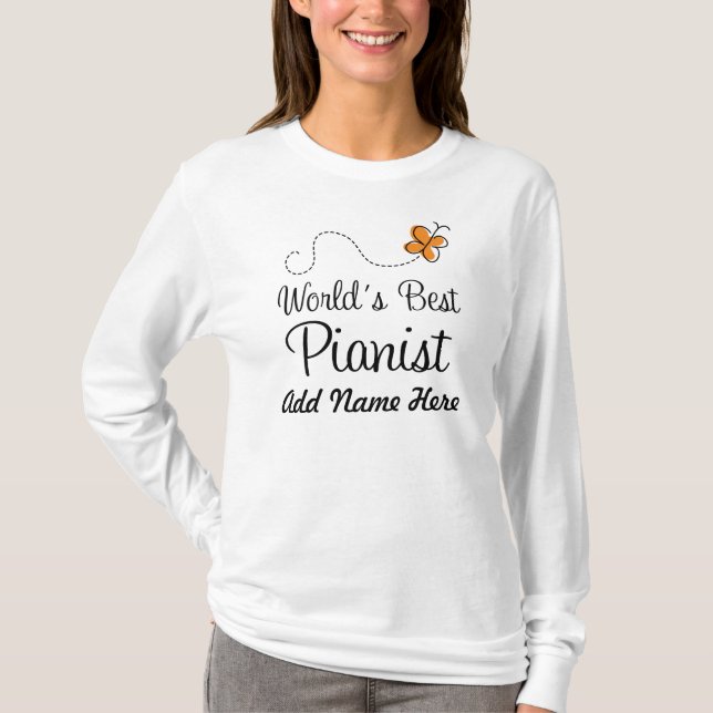 Camiseta personalizada da música do pianista (Frente)