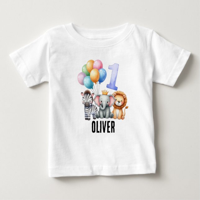 Camiseta personalizada de 1º aniversário do bebê m (Frente)