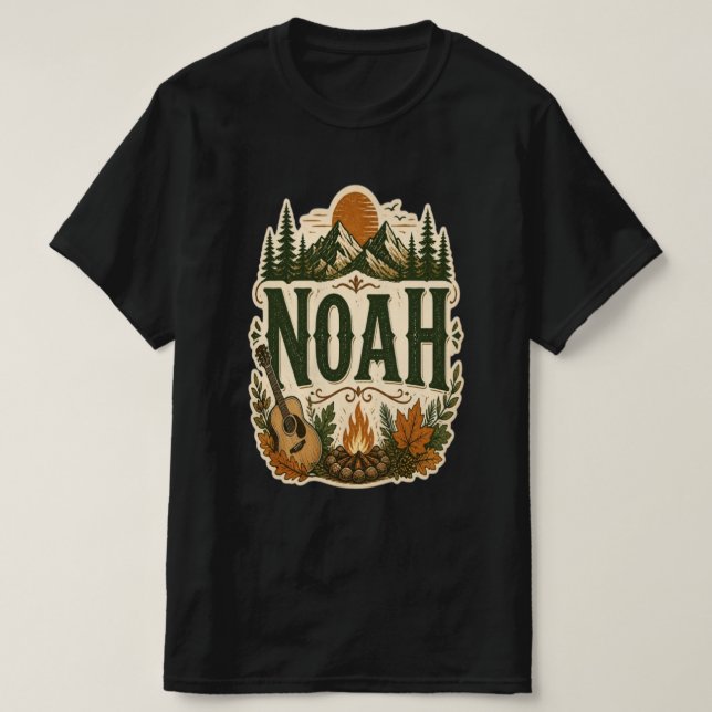 Camiseta Personalizada de Acampamento de Noé (Frente do Design)