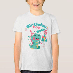 Camiseta Personalizada de Aniversário do Dinossaur