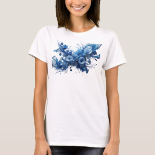Camiseta Personalizada de ARTE ABSTRATA Azul Fresc