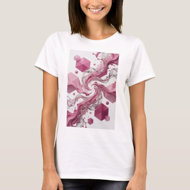 Camiseta Personalizada de Arte Abstrata Prata (Frente)