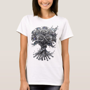 Camiseta Personalizada de Arte Abstrata Prata Clás