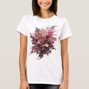 Camiseta Personalizada de Arte Abstrata Prata e Ro