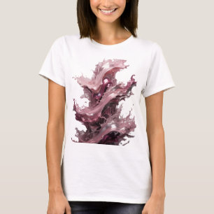 Camiseta Personalizada de Arte Abstrata Prata Edgy