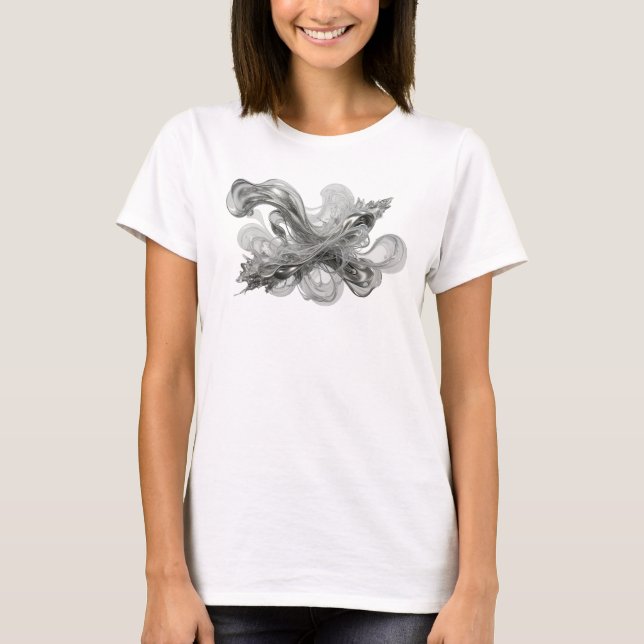 Camiseta Personalizada de ARTE ABSTRATA Prata Mode (Frente)