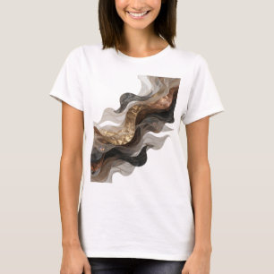 Camiseta Personalizada de ARTE ABSTRATA Prateada A