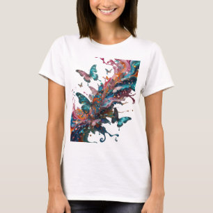 Camiseta Personalizada de ARTE ABSTRATA Prateada D