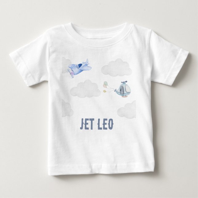 Camiseta personalizada de avião para criança (Frente)