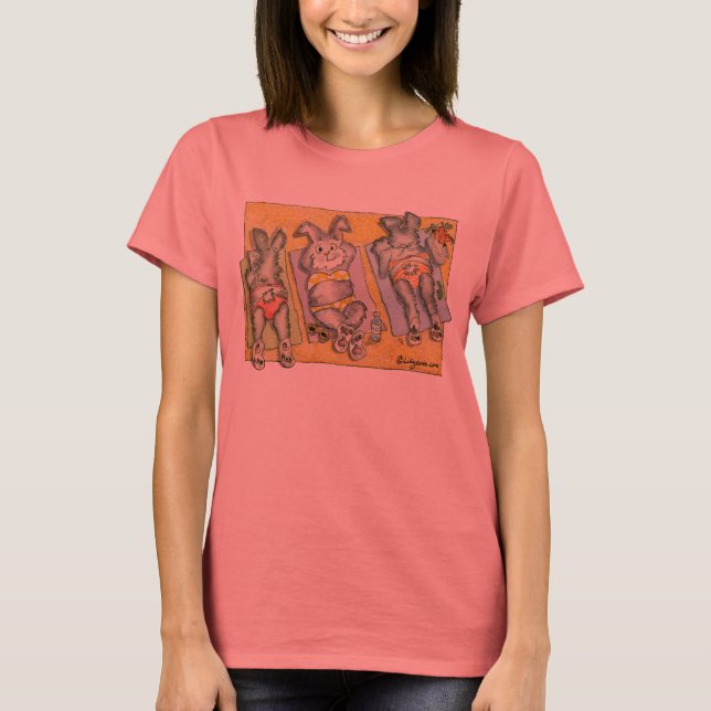 Camiseta personalizada de Bunnies da Praia / Roupa (Frente)