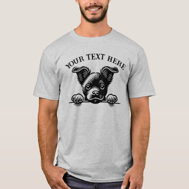 Camiseta Personalizada de Cachorro Fofinho – Texto (Frente)