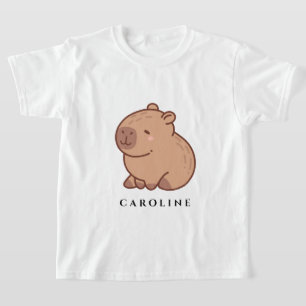 Camiseta Personalizada de Capivara Sorridente Fofa