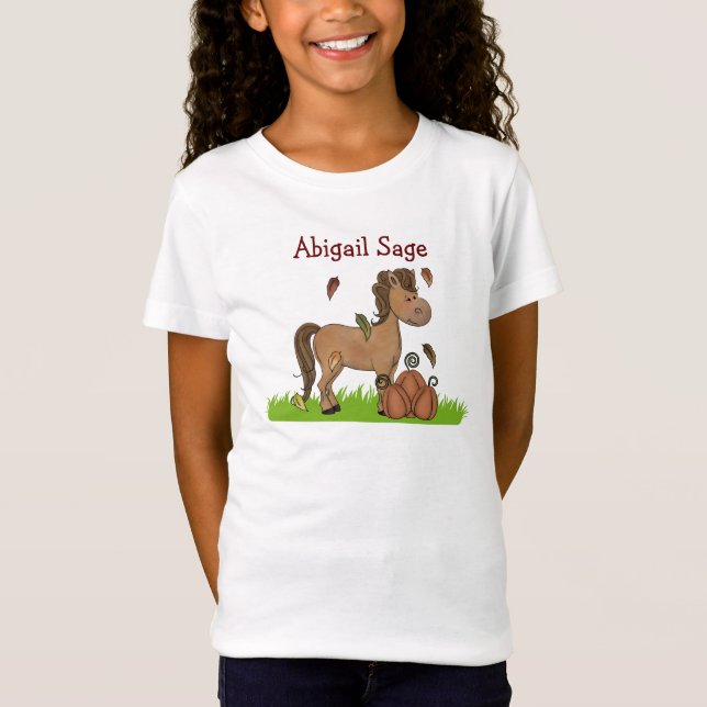 Camiseta personalizada de cavalos e abóboras para  (Frente)