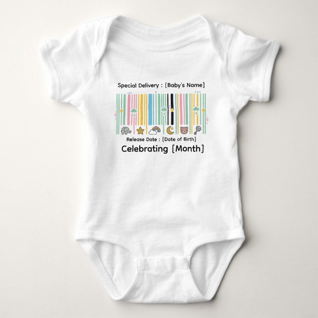 Camiseta Personalizada de Código de Barras Bebê Wh (Frente)