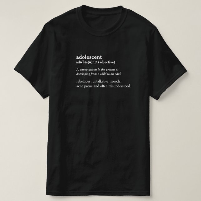 Camiseta personalizada de definição de dicionário  (Frente do Design)