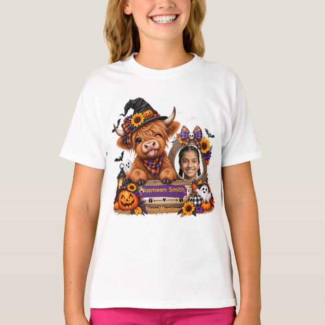 Camiseta personalizada de festa de Halloween de va (Frente)