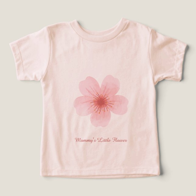 Camiseta Personalizada de Floral para Bebê e Crian (Design frontal)