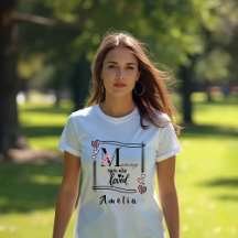 Camiseta Personalizada de Flores para Mamãe