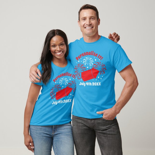 Camiseta Personalizada de Fogo de Artifício de 4 d (Unissex)