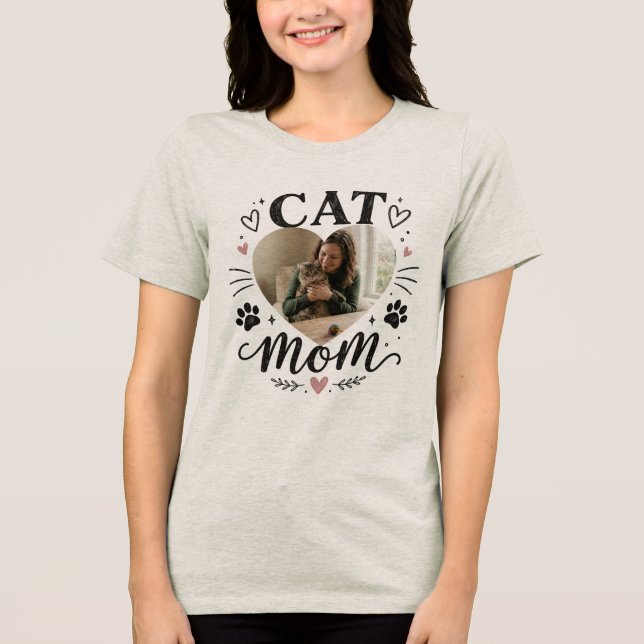 Camiseta Personalizada de Foto de Gata Mãe   (Frente)