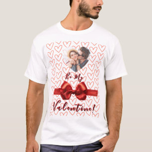 Camiseta Personalizada de Foto Vermelha e Rosa par