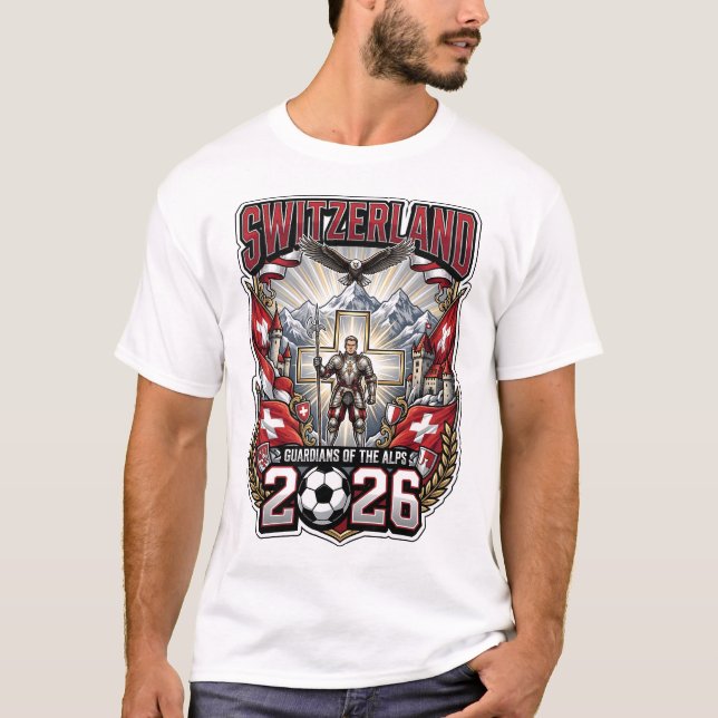 Camiseta Personalizada de Futebol para Fã da Suíça (Frente)