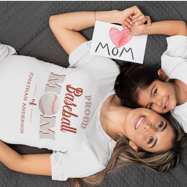 Camiseta Personalizada de Mãe Orgulhosa de Beisebo (Criador carregado)
