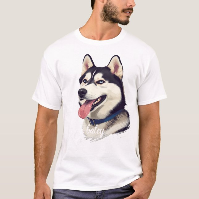 Camiseta personalizada de nomes de animais de esti (Frente)