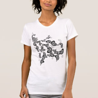 Camiseta Personalizada de Padrão de Peacock Floral