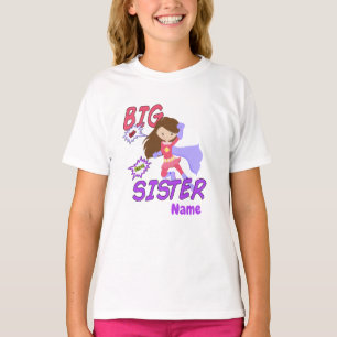 Camiseta personalizada de super-heróis de irmãs 