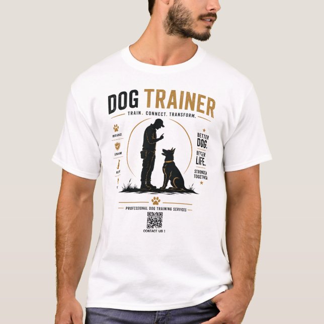 Camiseta Personalizada de Treinador de Cães com Có (Frente)