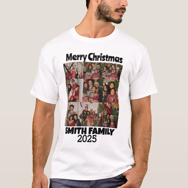 Camiseta Personalizada De Uma Colagem De Fotos Da Família (Frente)