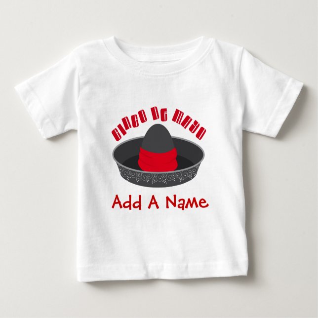 Camiseta personalizada do bebê de Cinco De Mayo (Frente)