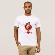Camiseta personalizada do casal de aquarela românt