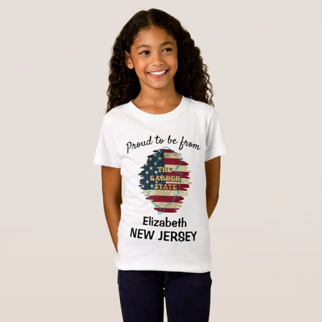 Camiseta Personalizada do Estado de Nova Jersey (Frente Completa)