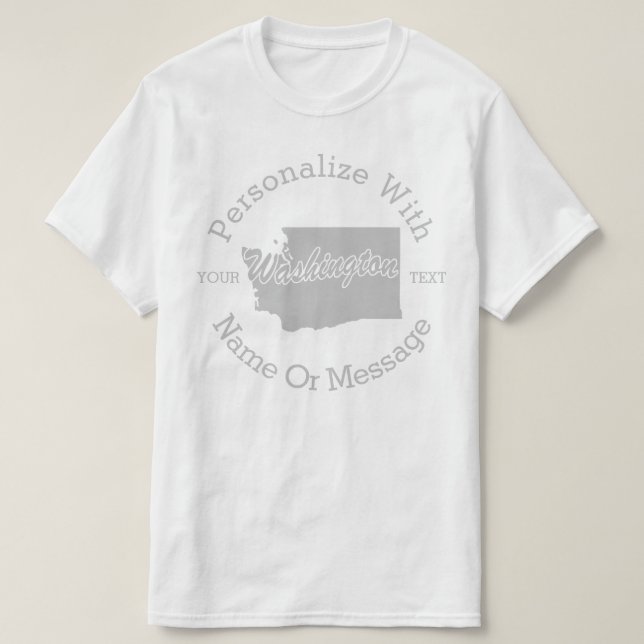 Camiseta PERSONALIZADA Do Estado De Washington (Frente do Design)