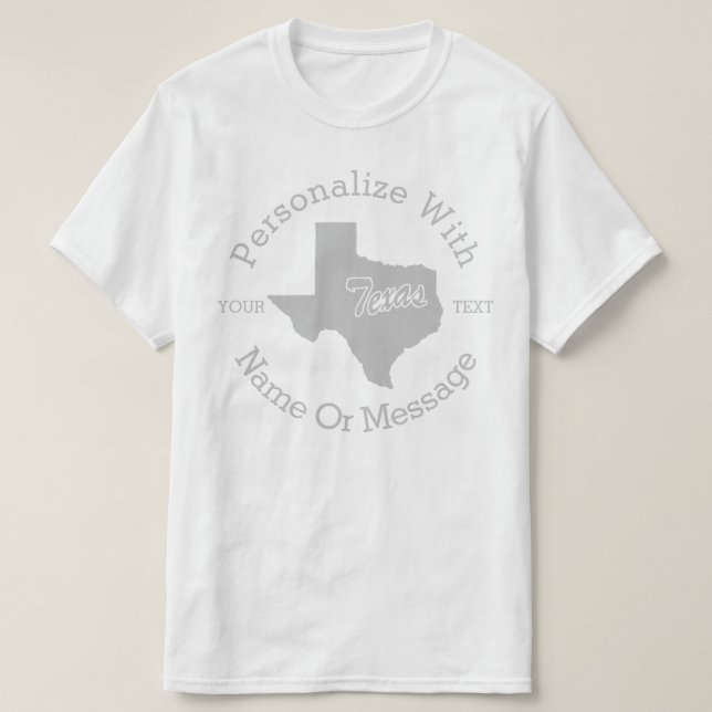 Camiseta PERSONALIZADA Do Estado Do Texas (Frente do Design)