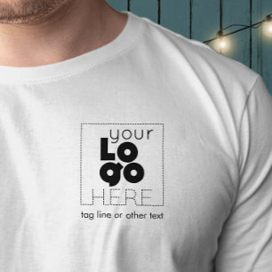 Camiseta personalizada do logotipo comercial preto