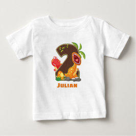 Camiseta Personalizada Do segundo aniversário Dino