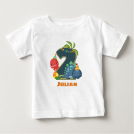 Camiseta Personalizada Do segundo aniversário Dino