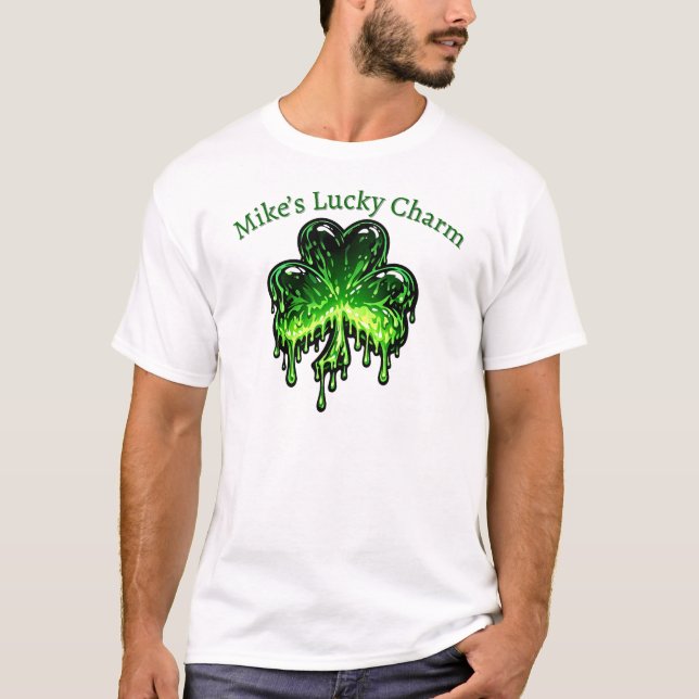 Camiseta Personalizada do Trevo da Sorte de St. Pa (Frente)