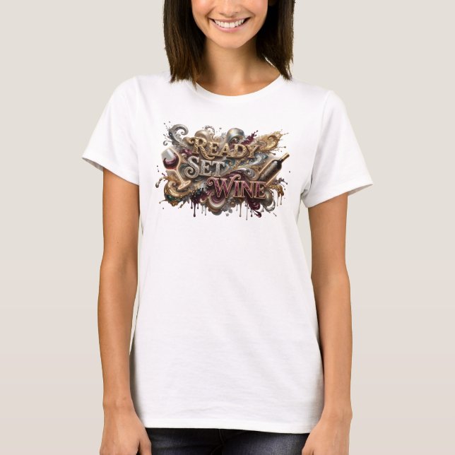 Camiseta Personalizada Edgy Pink READY SET WINE (Frente)